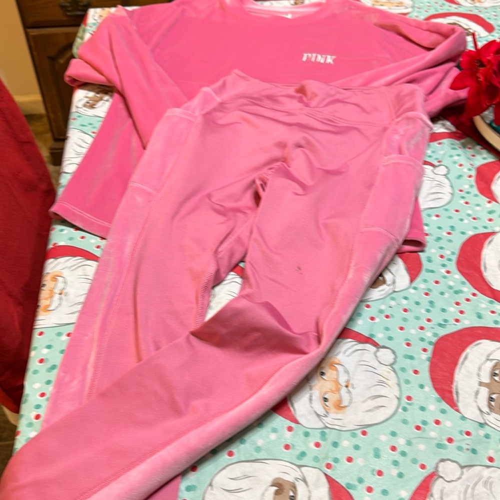 2piece PINK Victoria secret medium in size